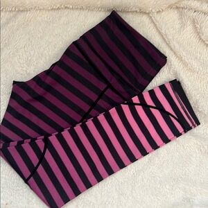 ZYIA Striped Pink and Black Leggings